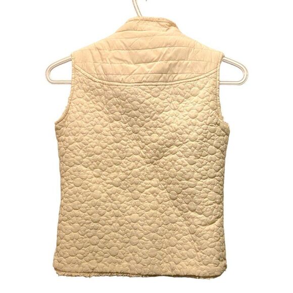 Billabong Billy Girls Cream Quilted Button Up Vest‎ Medium - Picture 2 of 6